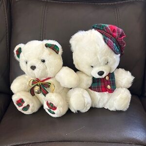 Vintage stuffed Christmas teddies